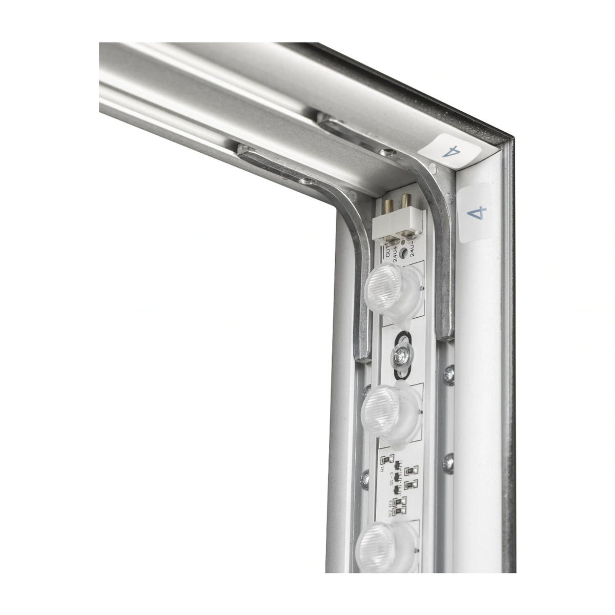 Angle intérieur du cadre avec rampe LED