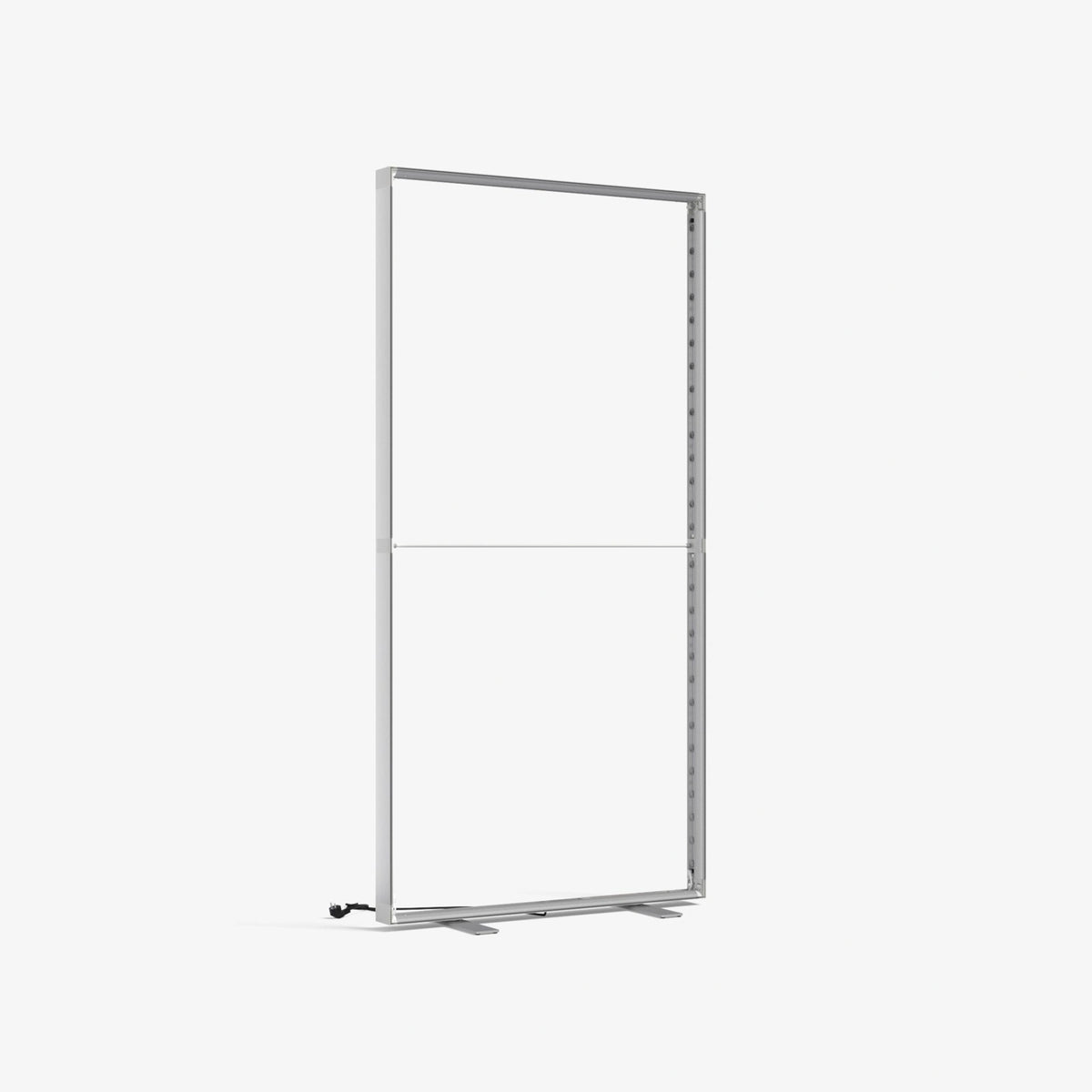 Structure aluminium du totem Pop-Up dépliée, sans toile