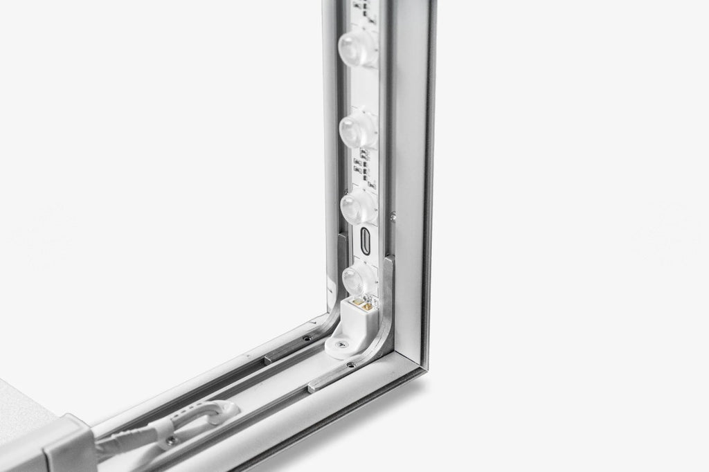 Angle du cadre aluminium avec connecteur LED