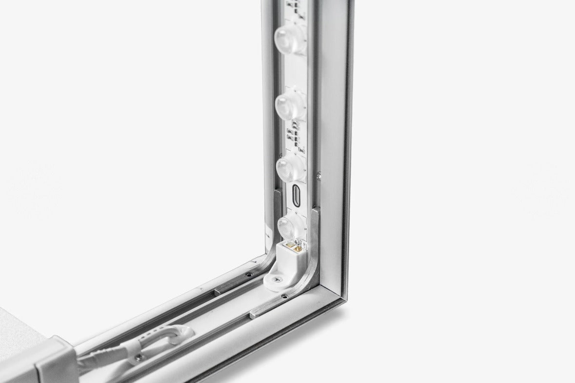 Angle du cadre aluminium avec connecteur LED